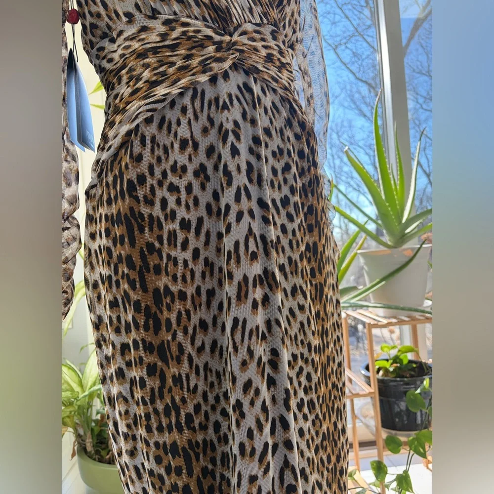 Tadashi Shoji Animal Print Long Sleeve Dress - Picture 4 of 11